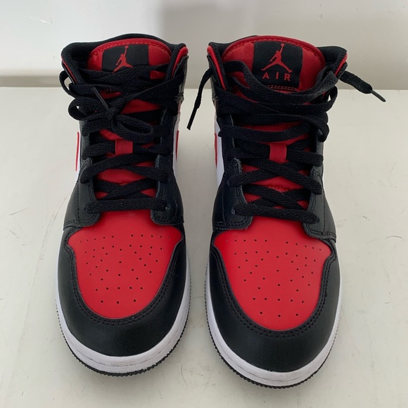 Nike Air Jordan 1 Mid Bred Toe - Picture 1 of 8